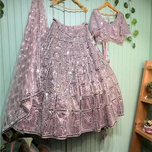 Embellished Pink Sequin Bridal Skirt